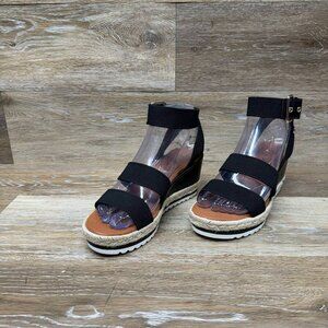 Unisa Textile Strappy Wedge Sandal Women's Size 6.5